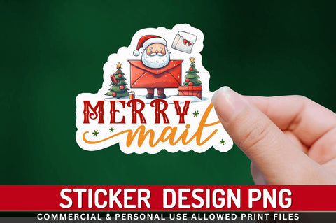 Merry mail Stickers Design Sublimation Regulrcrative 