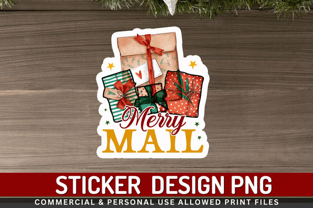 Merry mail Stickers Design Sublimation Regulrcrative 