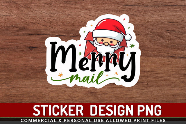 Merry mail Stickers Design Sublimation Regulrcrative 
