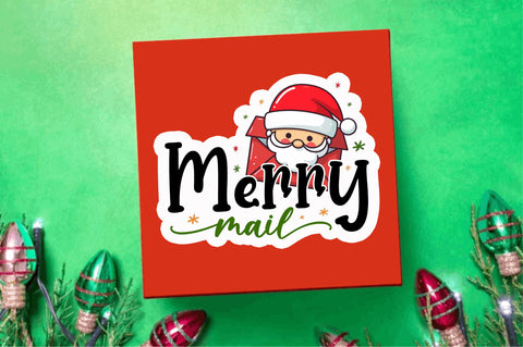 Merry mail Stickers Design Sublimation Regulrcrative 