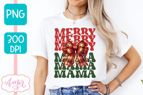 Merry Mama and Mini christmas sublimation PNG designs Sublimation Amorclipart 