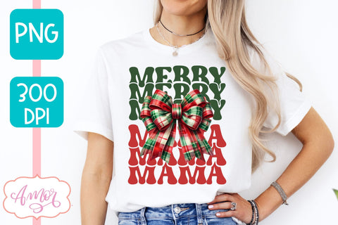 Merry Mama and Mini christmas sublimation PNG designs Sublimation Amorclipart 