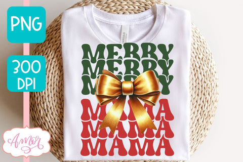 Merry Mama and Mini christmas sublimation PNG designs Sublimation Amorclipart 
