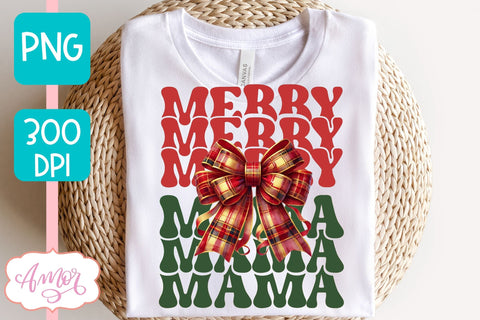 Merry Mama and Mini christmas sublimation PNG designs Sublimation Amorclipart 