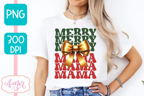 Merry Mama and Mini christmas sublimation PNG designs Sublimation Amorclipart 