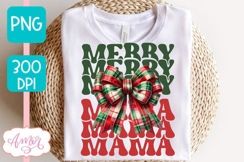 Merry Mama and Mini christmas sublimation PNG designs Sublimation Amorclipart 