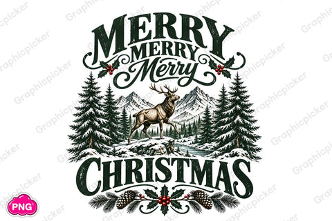 Merry Merry Christmas PNG, Believe in the Magic of Christmas PNG Sublimation DesignPlante 503 