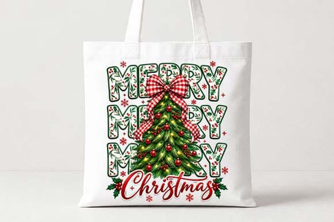 Merry Merry Christmas Tree Typography Design SVG BillahCrafts 