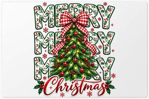 Merry Merry Christmas Tree Typography Design SVG BillahCrafts 