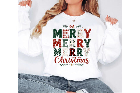 Merry Merry Merry Christmas PNG Sublimation SVGArt 