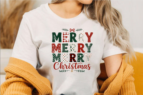 Merry Merry Merry Christmas PNG Sublimation SVGArt 