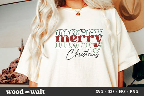 Merry Merry Merry Christmas SVG | Retro Xmas Shirt SVG SVG Wood And Walt 