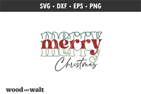 Merry Merry Merry Christmas SVG | Retro Xmas Shirt SVG SVG Wood And Walt 
