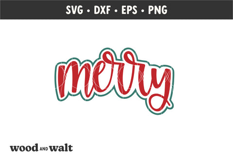 Merry Outlined SVG | Christmas Shirt SVG SVG Wood And Walt 