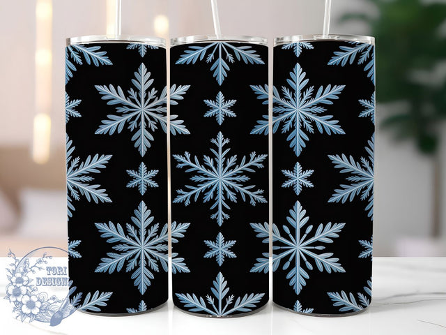 Merry Snowflake Christmas Tumbler, Xmas Holiday, Merry And Bright, Winter Snow Design, Festive Snowflake Art, 20oz Tumbler, Sublimation Design Sublimation ToriDesigns 