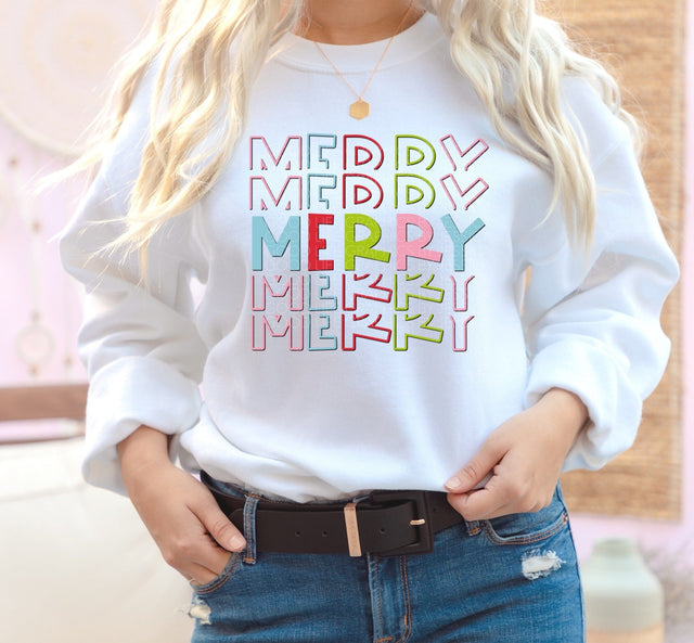 Merry Solid Colors | Clean Christmas Typography PNG | Simple Holiday Design Sublimation Print Perfect Design Shop 