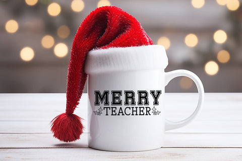 Merry Teacher SVG I Christmas Teacher Shirt SVG I Holiday SVG SVG Happy Printables Club 