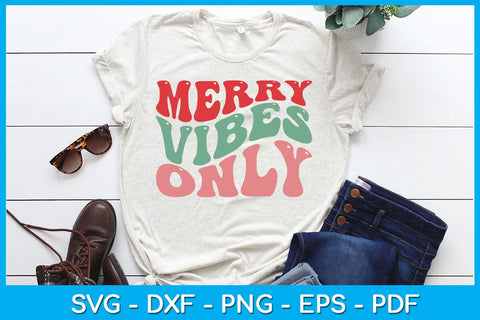 Merry Vibes Only Christmas SVG PNG EPS Cut File SVG Creativedesigntee 