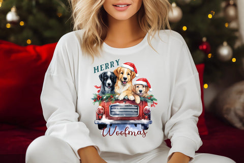 Merry Woofmas, Christmas Dog Saying PNG Sublimation CraftLabSVG 