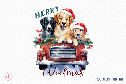 Merry Woofmas, Christmas Dog Saying PNG Sublimation CraftLabSVG 