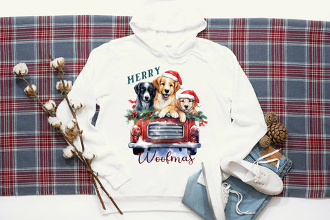 Merry Woofmas, Christmas Dog Saying PNG Sublimation CraftLabSVG 