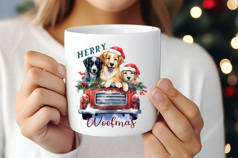 Merry Woofmas, Christmas Dog Saying PNG Sublimation CraftLabSVG 