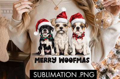 Merry Woofmas Christmas PNG Sublimation Sublimation Freeling Design House 