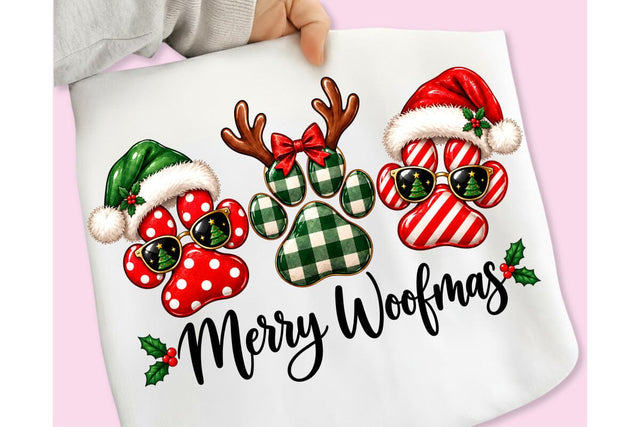 Merry Woofmas PNG, Funny Christmas PNG Sublimation DesignPlante 503 
