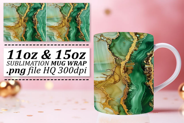 Mesmerizing Marble Effect Mug Wrap, Sublimation, 11oz 15oz Sublimation afrosvg 