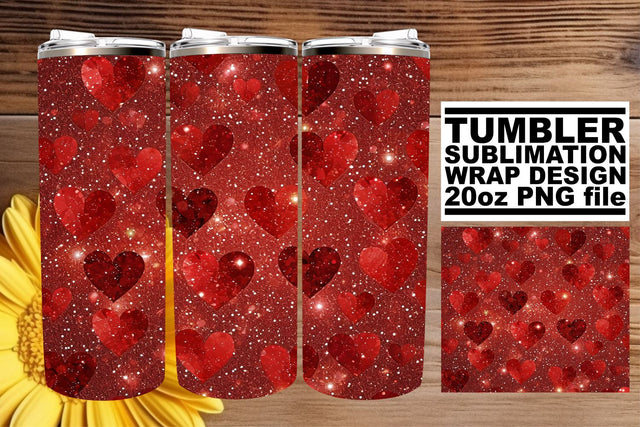 Mesmerizing Red Glitter Pattern Tumbler Wrap Art Sublimation afrosvg 