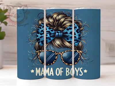 Messy Bun 20 oz Skinny Tumbler Sublimation Design, Straight & Tapered Tumbler Png, Mama of Boys Tumbler Png, Digital Download PNG Sublimation Lara' s Designs 