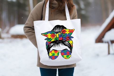 Messy Bun Autism vector SVG Design SVG Designangry 