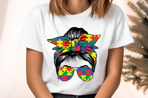 Messy Bun Autism vector SVG Design SVG Designangry 