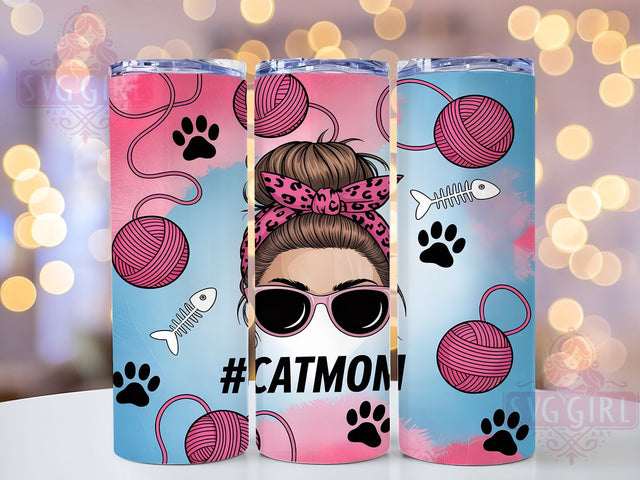 Messy Bun & Cat Mom Tumbler, Messy Bun Cat PNG, 20oz Cat Lover Design, Funny Cat Mom Sublimation, Pet Mom Tumbler Wrap, Cat Hair Don't Care PNG, Cute Cat Tumbler Design Sublimation SvggirlplusArt 