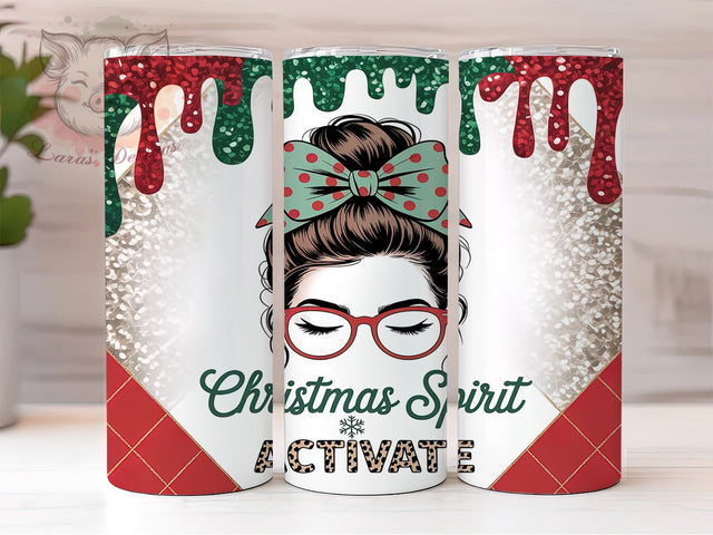 Messy Bun Christmas Tumbler, Holiday Hair Wrap, Christmas Spirit Sublimation Design, Festive Girl Cup, 20Oz Skinny Tumbler Wrap, Cute Holiday Mug, Funny Christmas Hair Design Sublimation Lara' s Designs 
