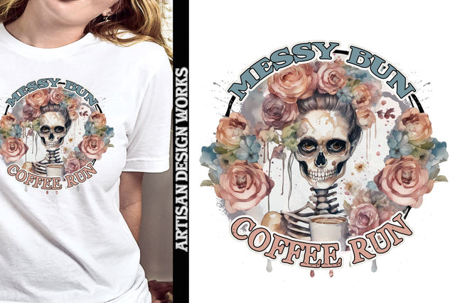 Messy Bun Coffee Run Sublimation Sublimation Whimsical Inklings 