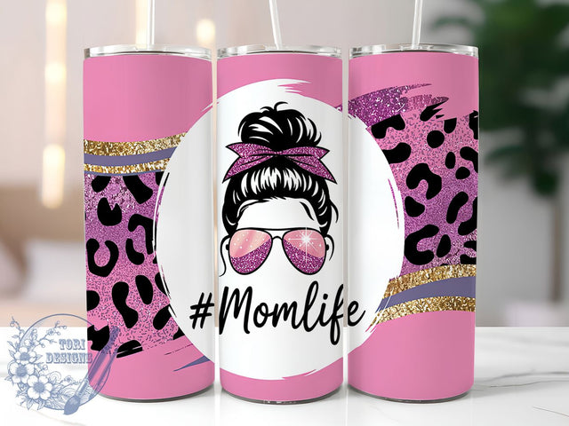 Messy Bun Cool Momlife Tumbler Wrap, Mother's Day Tumbler PNG, 20oz Sublimation Design, Messy Bun Mom Tumbler, Cool Mom Tumbler Wrap, Mom Glasses Hair PNG, Funny Momlife Tumbler Sublimation ToriDesigns 