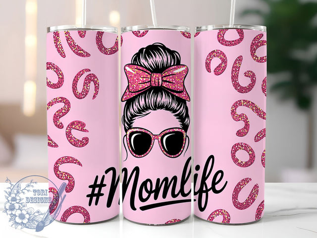 Messy Bun Cool Momlife Tumbler Wrap, Mother's Day Tumbler PNG, 20oz Sublimation Design, Messy Bun Mom Tumbler, Cool Mom Tumbler Wrap, Mom Glasses Hair PNG, Funny Momlife Tumbler Sublimation ToriDesigns 