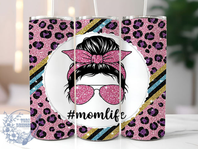 Messy Bun Cool Momlife Tumbler Wrap, Mother's Day Tumbler PNG, 20oz Sublimation Design, Messy Bun Mom Tumbler, Cool Mom Tumbler Wrap, Mom Glasses Hair PNG, Funny Momlife Tumbler Sublimation ToriDesigns 