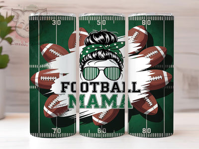 Messy Bun Football Mama Tumbler, Messy Bun Tumbler Wrap, 20oz Sublimation Design, Game Day Mama PNG, Sports Mom Hair Wrap, Trendy Football Mama Cup, Printable Mom Life Tumbler Sublimation Lara' s Designs 