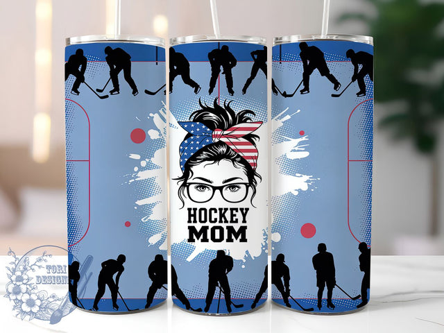 Messy Bun Hockey Mom Tumbler Wrap, Messy Bun Design, Sports Mom Tumbler, Hockey Parent Gift, Sublimation Template, 20oz Tumbler Wrap, Mom Life Design Sublimation ToriDesigns 