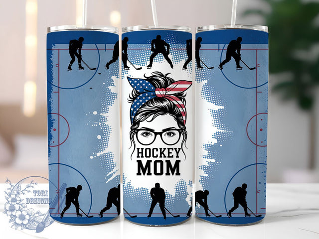 Messy Bun Hockey Mom Tumbler Wrap, Messy Bun Design, Sports Mom Tumbler, Hockey Parent Gift, Sublimation Template, 20oz Tumbler Wrap, Mom Life Design Sublimation ToriDesigns 