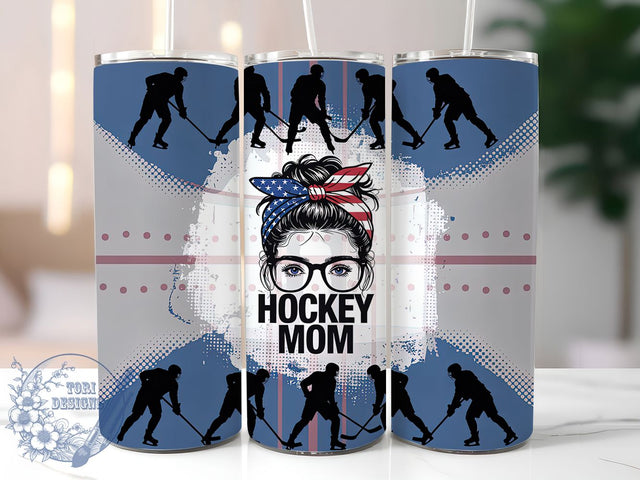 Messy Bun Hockey Mom Tumbler Wrap, Messy Bun Design, Sports Mom Tumbler, Hockey Parent Gift, Sublimation Template, 20oz Tumbler Wrap, Mom Life Design Sublimation ToriDesigns 