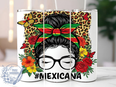 Messy Bun Latina Fiesta Tumbler, Hispanic Tumbler Wrap, Messy Bun Sublimation, 20oz Tumbler PNG, Latina Pride Tumbler, Mexican Culture Wrap, Fiesta Hair Tumbler Sublimation ToriDesigns 