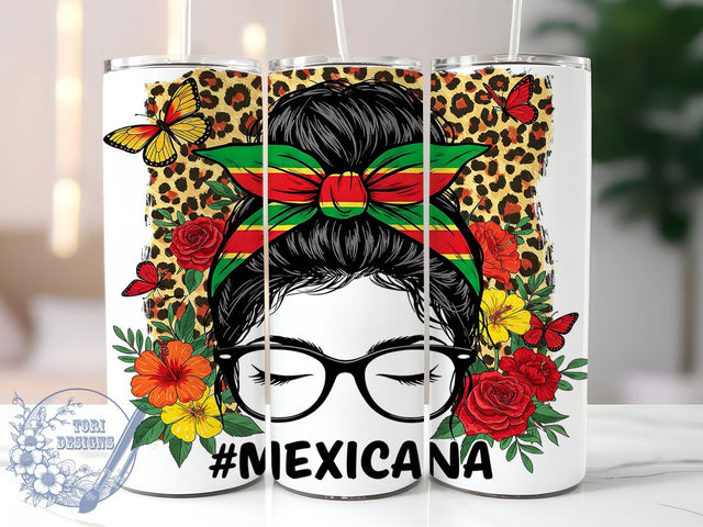 Messy Bun Latina Fiesta Tumbler, Hispanic Tumbler Wrap, Messy Bun Sublimation, 20oz Tumbler PNG, Latina Pride Tumbler, Mexican Culture Wrap, Fiesta Hair Tumbler Sublimation ToriDesigns 