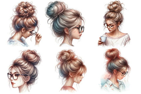 Messy Bun Mom Hair Sublimation Clipart Sublimation designartist 
