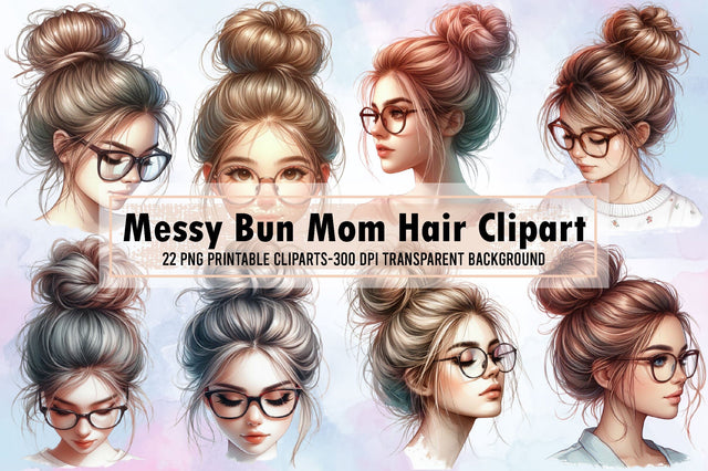 Messy Bun Mom Hair Sublimation Clipart Sublimation designartist 