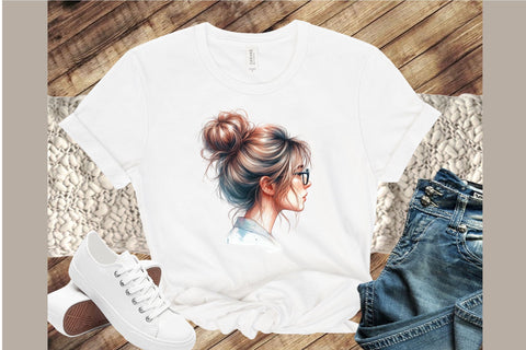 Messy Bun Mom Hair Sublimation Clipart Sublimation designartist 