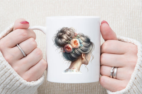 Messy Bun Mom Hair Sublimation Clipart Sublimation designartist 