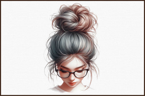 Messy Bun Mom Hair Sublimation Clipart Sublimation designartist 